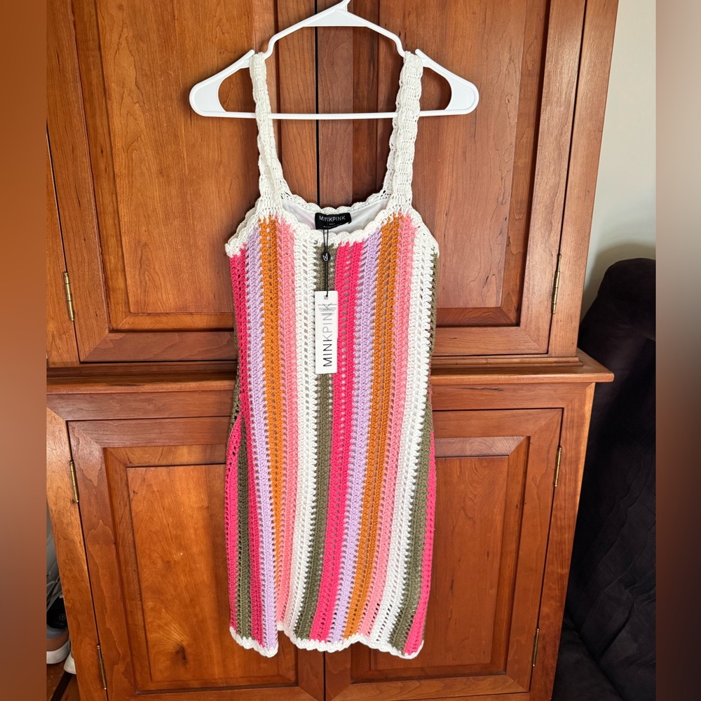 Minkpink crochet mini dress - new with tags